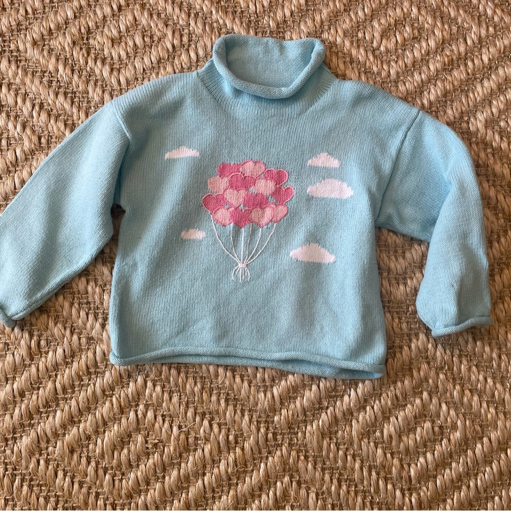 Bailey boys 4T Valentine heart sweater pink and blue